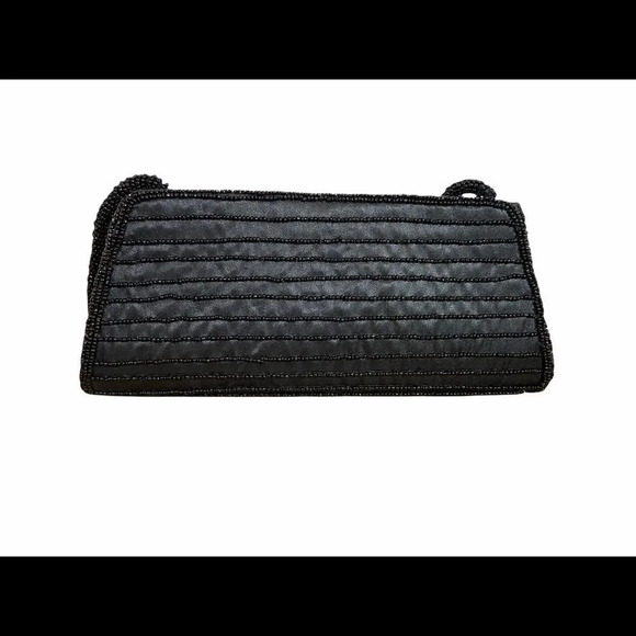 Bijoux Terner Vintage Black Beaded Special Occasion Clutch Handbag - Picture 2 of 5